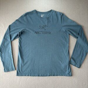 Arc'teryx Arc'Word Long Sleeve T-Shirt Mens M Blue Turquoise Gorpcore Outdoor